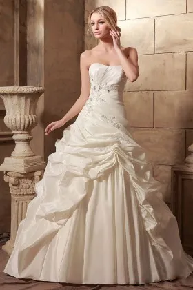 unique pleated bodice pink up skirt taffeta wedding ball gown