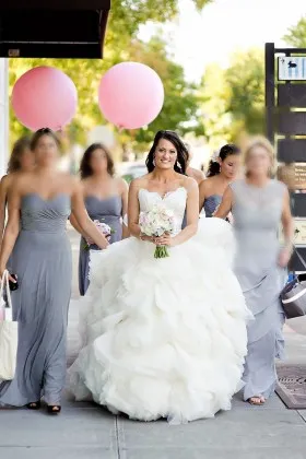 Ivory Lace and Cascading Ruffled Organza Classic Ball Gown Wedding Dress