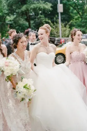 classic strapless sweetheart white tulle ball gown wedding dress