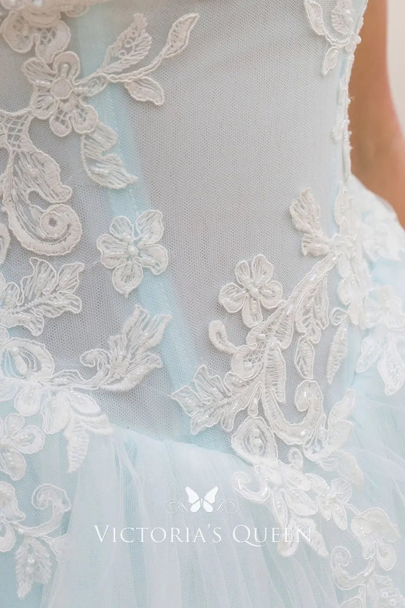 light blue lace and tulle ball gown unique wedding dress light blue lace and tulle ball gown unique wedding dress