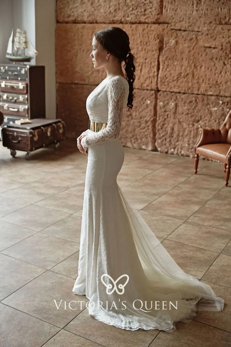 Elegant ivory lace with tulle wedding dress Elegant ivory lace with tulle wedding dress