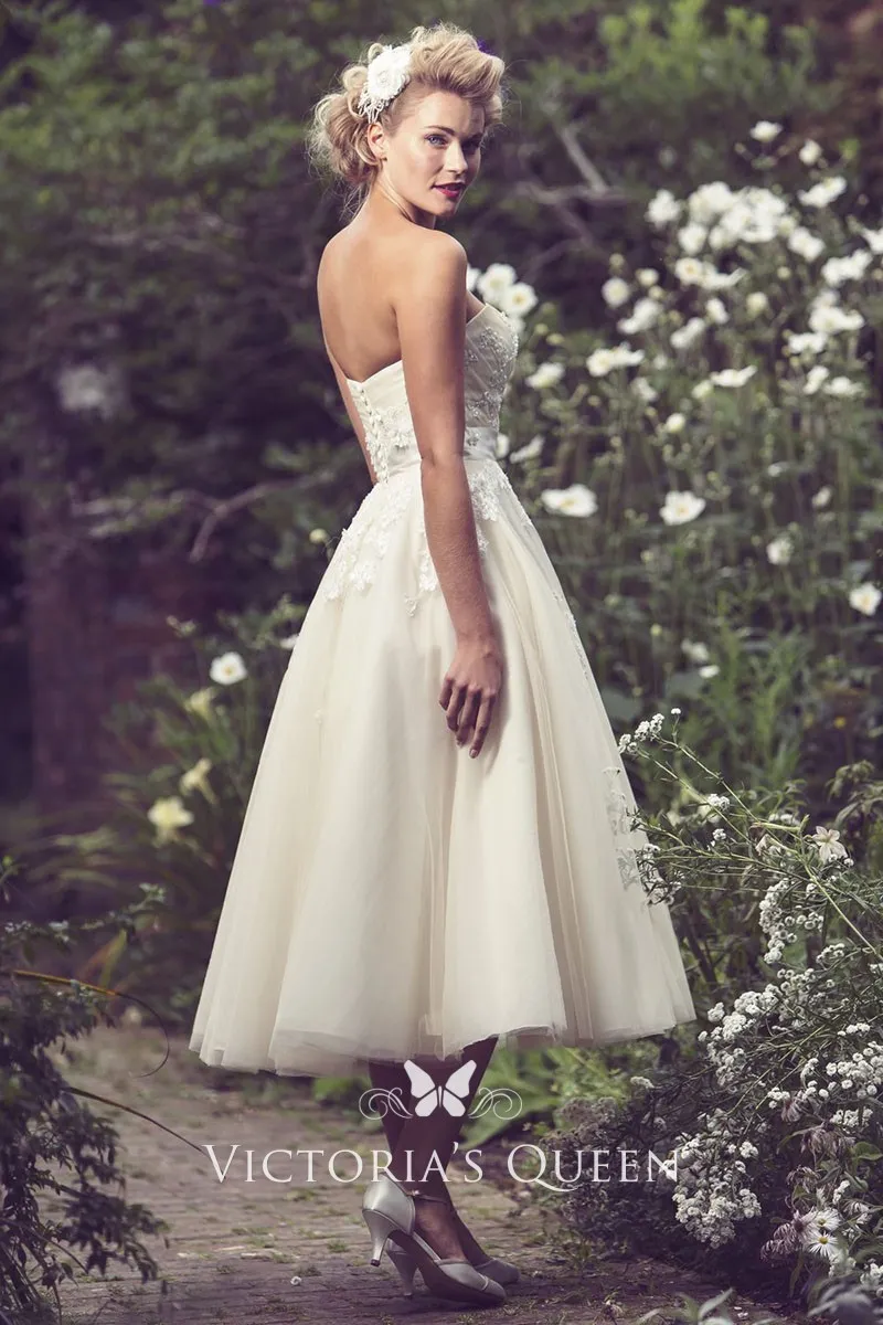 vintage tea length low back wedding dress vintage tea length low back wedding dress