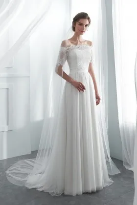 elegant sweetheart neck a line bridal dress with lace bolero