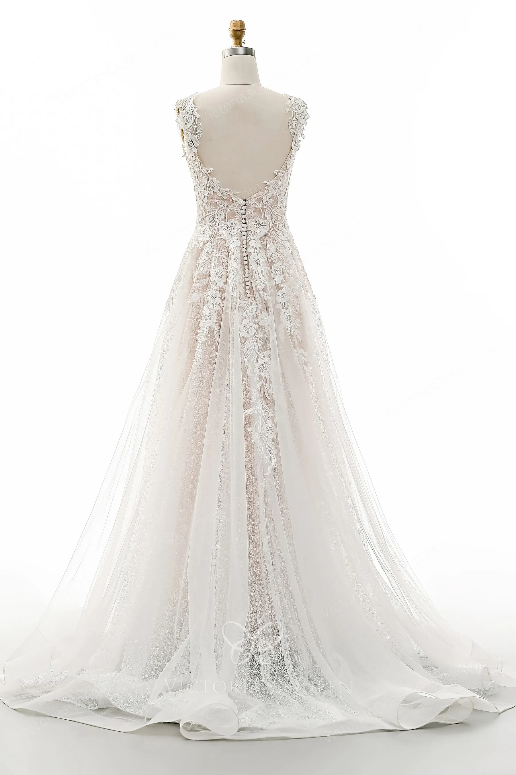 Ready to ship lace poetry dress lined in nude sale