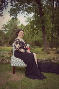 black lace long sleeve prom dress