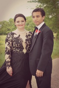 illusion lace long sleeve prom dress