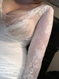 ivory lace and tulle dress