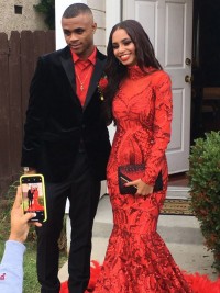 illusion red sequin prom dress 2019