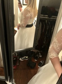 3 quarters sleeve bridal dress