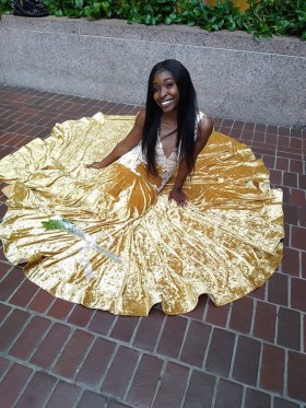 Stunning gold prom dress 2020